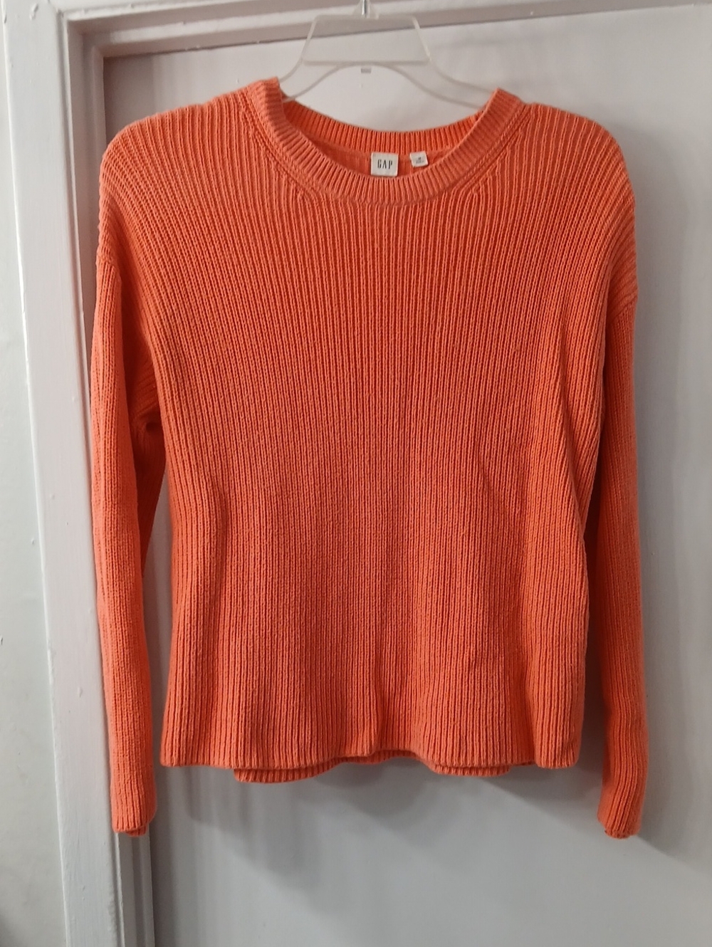 GAP Orange Ribbed Crewneck Sweater